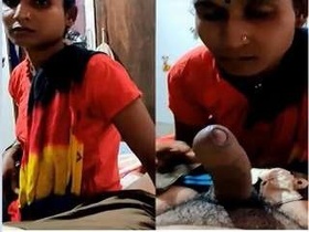 Randy Bhabha gives a sexy gaze while performing a blowjob