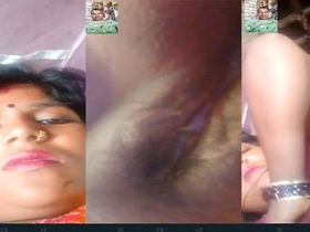 A stunning housewife from Bihari flaunts her breasts and intimate area