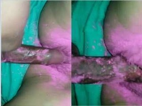 Desi couple has fun watching guys play Holi and getting fucked