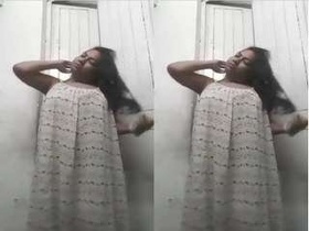 Excited Indian wife flaunts her breasts and vagina