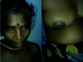 Indian mama squeezes her husband's boobs in public