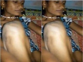Desi Bhabha's large breasts are firmly held