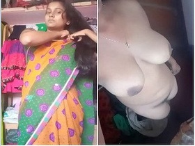 Indian girl gets naked and reveals her breasts and private parts