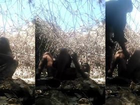 Outdoor adventure with a horny guy giving a blowjob and humping