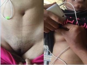 Cute Indian girl records a video for her lover with her big boobs on full display