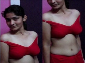 Rare photo of a Bangla girl in a red bra