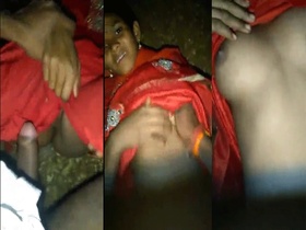 Indian teenage girl gets intimate with customer in the woods at night