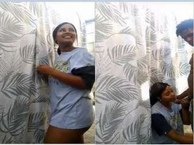 Seductive woman gives oral pleasure to her partner