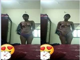 Telugu wife flaunts her big boobs on video call