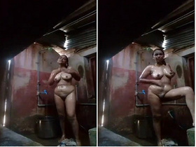 Tamil wife gets naked in the bath for husband in steamy video