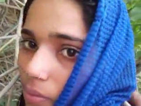 Stunning girl gets fucked in the open air on a doggy style position