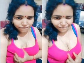 Indian wife flaunts her breasts and genitals