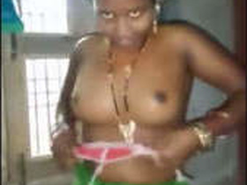 Indian wife gives a blowjob while changing outfits
