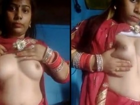 A country wife flaunts her natural breasts after marriage