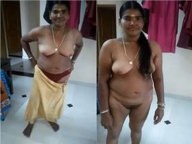 Desi maid Mallou flaunts her boobs and pussy in front of landlord