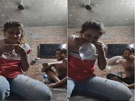 Desi mistress indulges in romantic play with condom