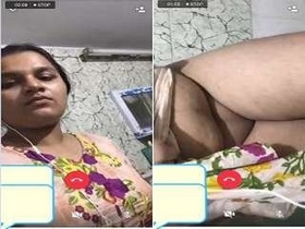 Horny girl flaunts her breasts and pussy on video call