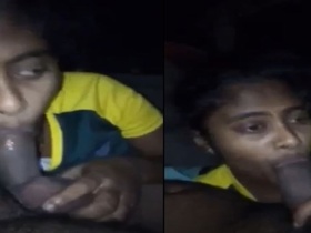 Country girl enjoys giving head to Indian man