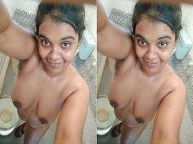 Beautiful girl captures intimate moments with nude selfies for partner