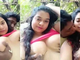 Outdoor fun with a busty office girl and selfies galore
