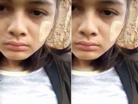 Beautiful Assamese girl having sex in the open air