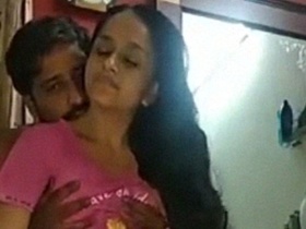 Indian couple enjoys romantic foreplay and sex in bed
