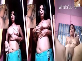 A sexually aroused Indian woman strips and performs live on camera during a video call