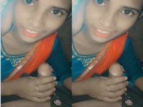 Exclusive amateur video of a cute desi girl giving a blowjob