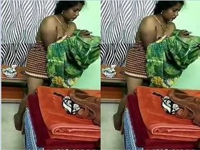 Exclusive Tamil wife wears clothes after sex