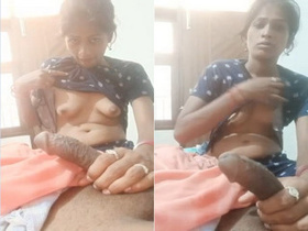 Desi wife's exclusive blowjob and boob show