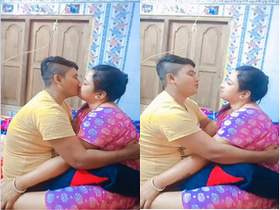 Bhabhi's exclusive kissing session in amateur porn video