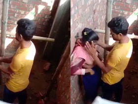 College girl gives a blowjob and breastfeeding in Indian village