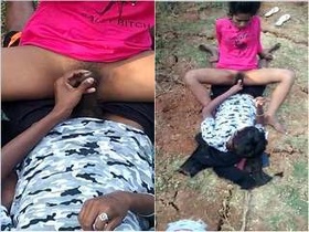 Rustic Indian amateur couple's first door fucking