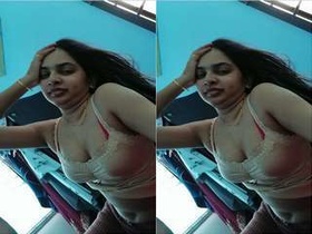 Exclusive Tamil wife in a red bra