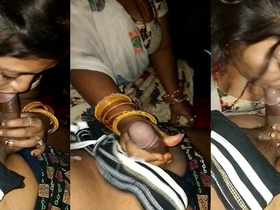 Indian village wife gives a blowjob to her husband