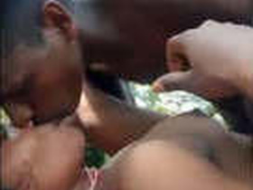 Two lovers from an indigenous community engage in outdoor sex in the jungle