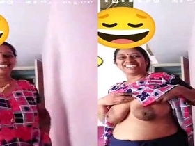 Mature Indian woman flaunts her big boobs in the UK