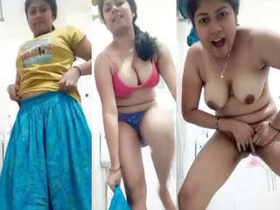 Cute Indian girl undresses and masturbates in miniskirt video