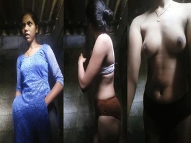 Village girl strips naked for a solo performance in MMS video
