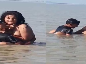 Desi village girl gets wild in the river