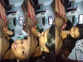 An Indian woman performing oral sex on her cousin