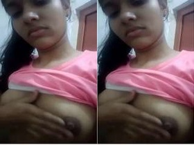 Desi girl flaunts her cute boobs and pussy in exclusive video