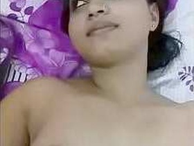Reya, a Desi village girl, flaunts her ample bosom and wet pussy