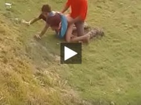Rustic outdoor sex with a desi client