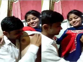 Big-breasted Desi girl gives oral pleasure to her lover