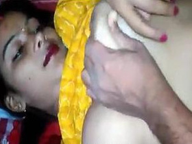 Newlywed desi bhabhi's breasts fondled and caressed
