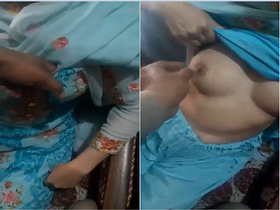 Cute Indian girl gives sensual breast massage to her lover