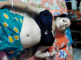 Boudi flaunts her breasts and pussy on a video call