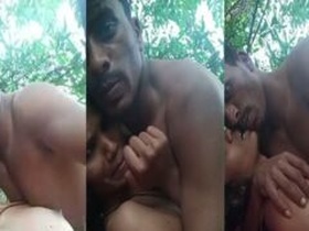 Indian couple enjoys outdoor sex in rustic setting in amateur video