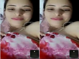 Indian girl with beautiful breasts pleasures herself in part 6